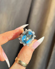 1940's AQUAMARINE DAZZLER RING