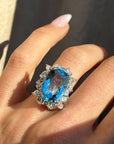 1940's AQUAMARINE DAZZLER RING