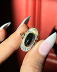 FRENCH EDWARDIAN DEEP BLUE SAPPHIRE CAB RING