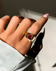 OF JOLLY RANCHERS AND NOSTALGIA // 18K GOLD AND PINK TOURMALINE RING