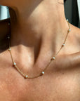 LET ME STRING YOUR TEARS ON A ROPE OF GOLD TO CHERISH THEM LIKE THE GEMS THAT THEY ARE // VINTAGE PEARL STATION NECKLACE