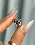THEY WAITED ON THE BRIDGE FOR THE TIME WHEN THE BATS WOULD COME // VICTORIAN GARNET AND PEARL RING