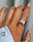 WE NEVER QUITE ALIGN AND THAT'S THE WAY I LIKE IT // VINTAGE DIAMOND SIGNET RING