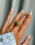 THE ABUNDANCE! THE FREEDOM! THE GROWTH IS BURSTING WITHIN ME // 1960'S GOLD ART RING