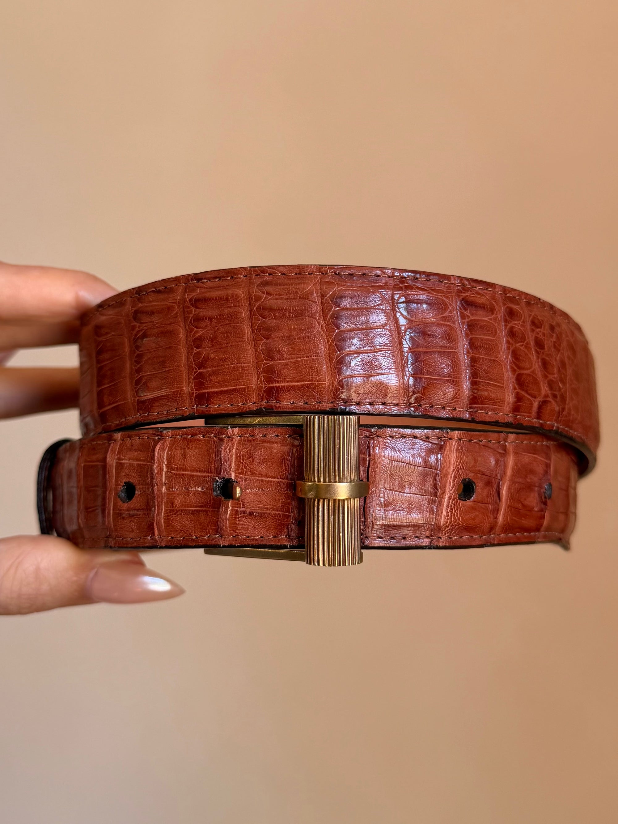 GET ON AND HOLD ON TIGHTLY // VINTAGE HARLEY BALDWIN BELT WITH 18K GOLD BUCKLE
