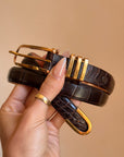 SHE'S A WILD THING, BORN AND BRED IN LOUISIANA // ALLIGATOR BELT WITH SOLID 18K GOLD BUCKLE