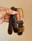 SHE'S A WILD THING, BORN AND BRED IN LOUISIANA // ALLIGATOR BELT WITH SOLID 18K GOLD BUCKLE