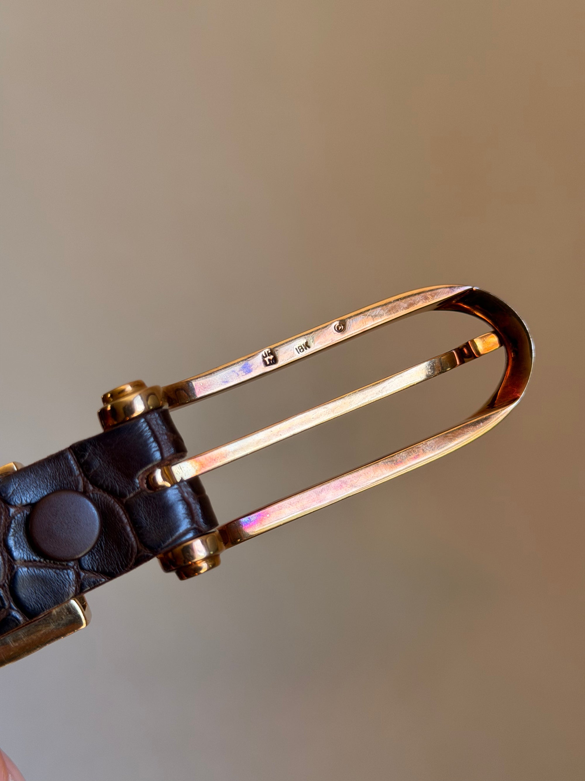 SHE'S A WILD THING, BORN AND BRED IN LOUISIANA // ALLIGATOR BELT WITH SOLID 18K GOLD BUCKLE