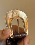 BUCKLE UP, BABY // 1980's BELT WITH SOLID GOLD BUCKLE