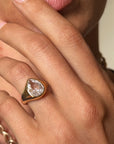 THERE'S JUST NOTHING LIKE YOU, YOU ARE PERFECT IN EVERY WAY // 3CT ANTIQUE PEAR SIGNET ENGAGEMENT RING