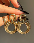 KNOCK, KNOCK // EPIC VINTAGE GOLD DOOR KNOCKER EARRINGS