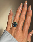 IN THE DARKEST PLACES ARE WHERE THE MOST BRILLIANT OF MAGICS RESIDE // ART DECO BLACK OPAL RING