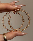 BABY, YOU'RE MY WEAPON OF CHOICE // ROSE GOLD CHAIN HOOPS