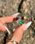 Incredible Victorian Ruby, Diamond & Emerald Ring