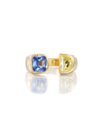 THE BRIDGE RING // YELLOW DIAMOND MOON & SAPPHIRE