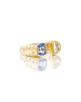 THE BRIDGE RING // YELLOW DIAMOND MOON & SAPPHIRE