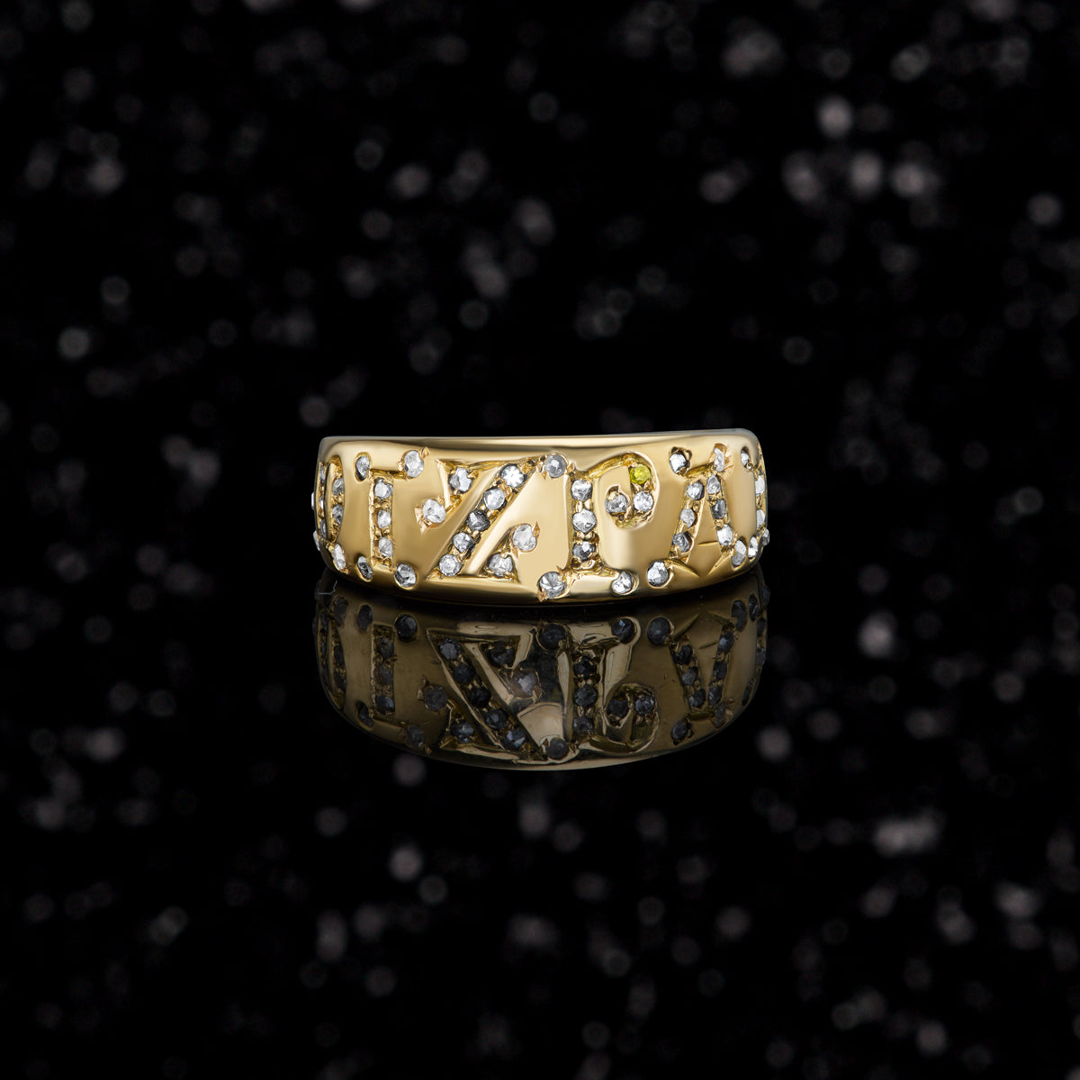 RARE VICTORIAN DIAMOND MIZPAH RING