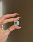 YOU MAY LOOK AT ME AND THINK YOU HAVE ME FIGURED OUT, BUT I ASSURE YOU, I AM FULL OF SURPRISES // 1950's EMERALD AND DIAMOND BALLERINA RING-DANT