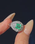 CROWN ME WITH FLOWERS AND BOUGHS // MIDCENTURY EMERALD AND DIAMOND RING