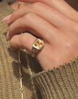 SHE ASKED ME HOW I COULD HAVE SO MUCH HOPE AND ALL I COULD SAY IS THAT THERE IS TOO MUCH BEAUTY IN THE WORLD NOT TO // NATURAL YELLOW SAPPHIRE AND GOLD SIGNET RING