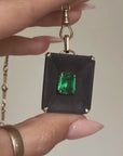 I CRACKED OPEN YOUR CHEST TO FIND YOUR BLEEDING HEART BUT FOUND A TREASURE OF THE MOST BRILLIANTLY GLOWING GEMS INSTEAD // 3.26CT EMERALD AND EBONY WOOD PENDANT