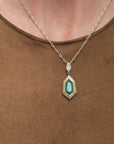 I AM EVERGREEN, TALL AS THE PINES AND CONSTANT IN MY EFFORTS // 5.05 EMERALD SHIELD CUT PENDANT