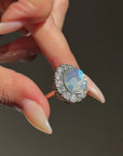 YOU WERE BORN UNDERNEATH A FULL MOON AND THAT BLESSING WILL FOLLOW YOU WHEREVER YOU MAY GO // MAN IN THE MOON VICTORIAN OLD MINE CUT DIAMOND HALO CONVERSION RINGDANT