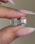 OF WATCHING THE ICE SLIDE DOWN YOUR BODY AND POOL IN ALL THE RIGHT PLACES // 3.53tcw EMERALD CUT DIAMOND STUDS