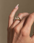 THERE'S JUST NOTHING LIKE YOU, YOU ARE PERFECT IN EVERY WAY // 3CT ANTIQUE PEAR SIGNET ENGAGEMENT RING