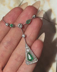 I'LL MEET YOU THERE IN THAT LITTLE GROVE WE USED TO HIDE WITHIN AND KISS // ART DECO COLOMBIAN EMERALD AND OLD MINE CUT DIAMOND NECKLACE
