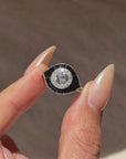 I AM PROTECTED, I AM WORTHY AND DIVINELY LOVED IN MY DARK AND MY LIGHT // ART DECO ONYX AND DIAMOND EVIL EYE RING