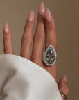 RUN TO THE RIVER,  I'LL BE WAITING FOR YOU // LOVELY HUGE AQUAMARINE DINNER RING