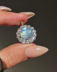 YOU WERE BORN UNDERNEATH A FULL MOON AND THAT BLESSING WILL FOLLOW YOU WHEREVER YOU MAY GO // MAN IN THE MOON VICTORIAN OLD MINE CUT DIAMOND HALO CONVERSION RINGDANT