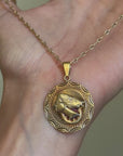 HERE I AM WITH LADY LUCK ON MY SIDE // VINTAGE FORTUNA MEDALLION WITH BEAUTIFUL PATINA