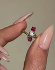 TWO HEART BEATS AND A KISS OVER YOUR EYES // VICTORIAN RUBY AND DIAMOND RING