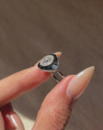 I AM PROTECTED, I AM WORTHY AND DIVINELY LOVED IN MY DARK AND MY LIGHT // ART DECO ONYX AND DIAMOND EVIL EYE RING
