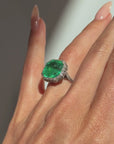 A LIFE, A BEAUTIFUL LIFE IS MINE FOR THE HAVING // SPECTACULAR ORIGINAL BELLE ÉPOQUE ERA EMERALD AND DIAMOND RING