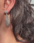 THE WAY THESE DIAMONDS GLOW SO SOFTLY MAKE ME DREAM OF SOFT KISSES ON HER NECK // ANTIQUE ROMANTIC DIAMOND GARLAND EARRINGS