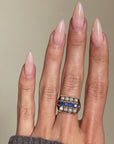 TAKE ME TO WHERE THE RIVER RUNS COOL AND FREE THROUGH THE MOUNTAIN TOPS // VINTAGE PEARL AND SAPPHIRE RING