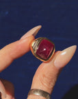 AT THE PEAK OF YOUR HEART THERE ARE STARS BURSTING THROUGH SPACE // 16CT NATURAL NO HEAT MOZAMBIQUE STAR RUBY RING IN 22K GOLD