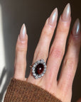 THE VICTORIAN MYSTIC GARNET NAVETTE RING