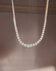 10.52ct 18K YELLOW GOLD GRADUATED DIAMOND TENNIS NECKLACE