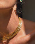 MEMORIES OF WATCHING YOU BRUSH YOUR HAIR IN THE CANDLELIGHT // INCREDIBLE 18K GOLD BOX CHAIN WATERFALL NECKLACE LIKE GOLDEN SILK