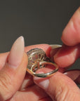 YOU WERE BORN UNDERNEATH A FULL MOON AND THAT BLESSING WILL FOLLOW YOU WHEREVER YOU MAY GO // MAN IN THE MOON VICTORIAN OLD MINE CUT DIAMOND HALO CONVERSION RINGDANT