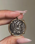 OF HERCULES AND LIONS AND THE QUEST FOR A FATHER'S APPROVAL // ANCIENT GREEK COIN WITH ANTIQUE FRENCH CLIP
