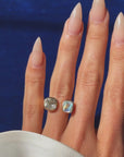OF THE SUN AND THE MOON AND FINDING MYSELF PERFECTLY SUSPENDED IN TIME // VICTORIAN OLD MINE CUT DIAMOND AND ADULARESCENT MOONSTONE TOI ET MOI