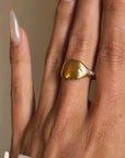 A SHIELD FOR A LEGACY TO BE WRITTEN UPON // 15K GOLD ANTIQUE SHIELD SIGNET