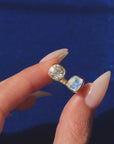 OF THE SUN AND THE MOON AND FINDING MYSELF PERFECTLY SUSPENDED IN TIME // VICTORIAN OLD MINE CUT DIAMOND AND ADULARESCENT MOONSTONE TOI ET MOI