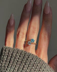 AND THERE YOU WERE, DAZZLING AND DIVINE AND COMPLETE // VINTAGE ZIRCON AND DIAMOND TOI ET MOI RING