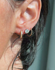 THE SUN DIPING BELOW THE DESERT HORIZON IN MY REARVIEW MIRROR // VINTAGE DIAMOND STUDS